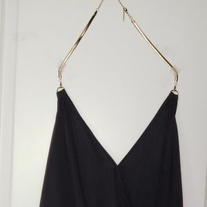 Sexy BEBE black/gold halter top